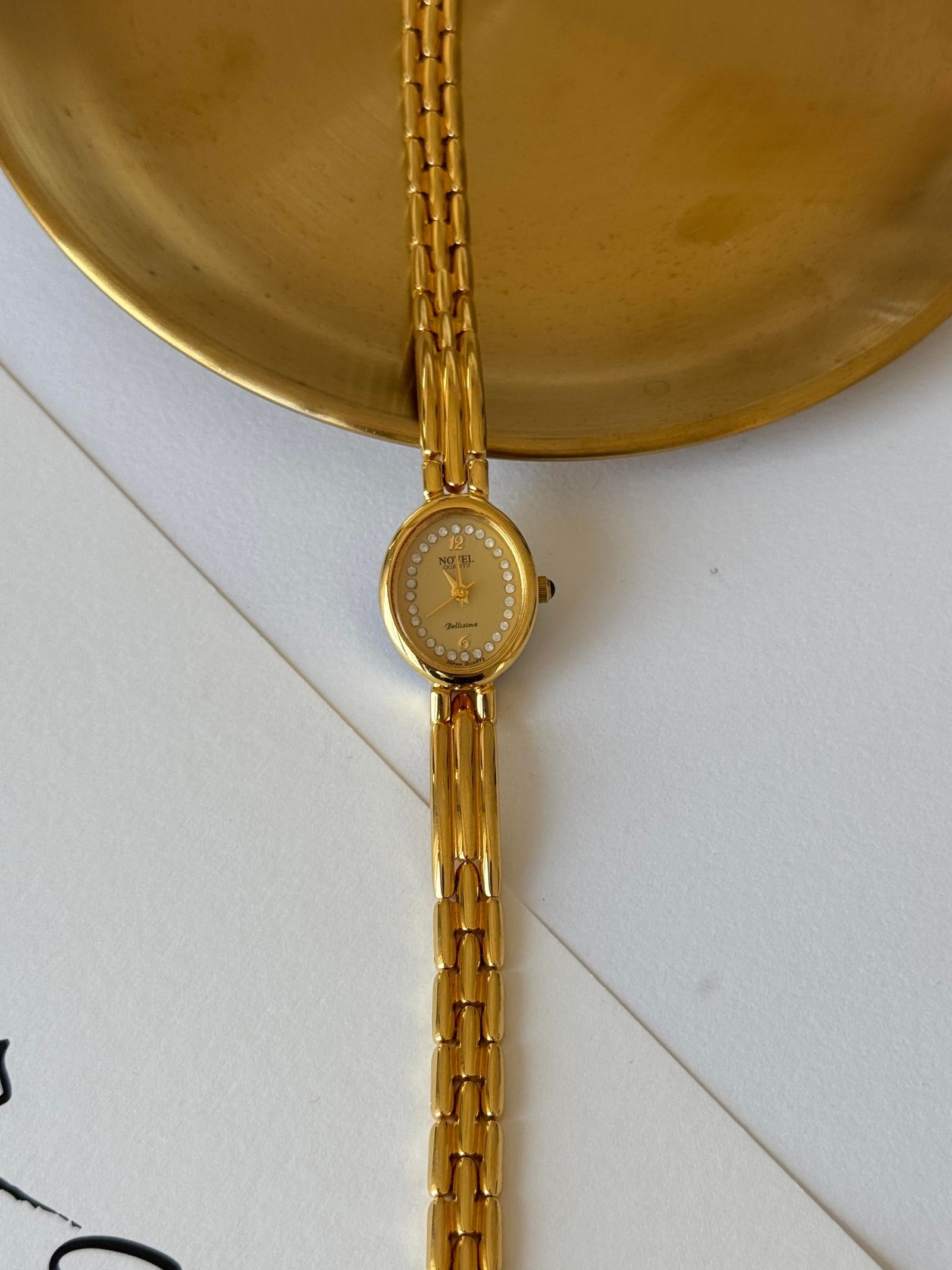 NOVEL Quartz 24K Gold Plated Vintage Kol Saati